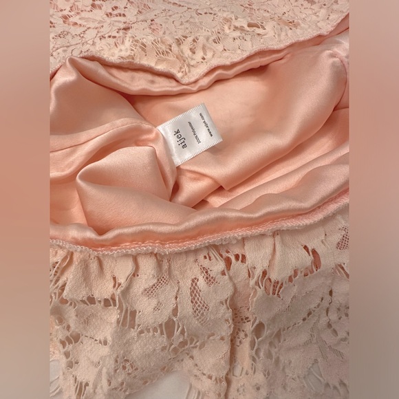 Revolve Aijek eyelash pink lace mini dress keyhole back - Picture 11 of 16